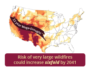 Risk of large wildfires could increase sixfold by 2041